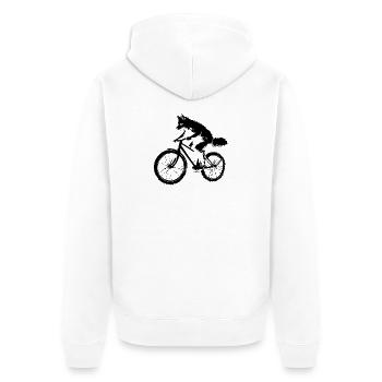 Le renard cycliste drôle - Veste à capuche bio Premium Unisexe - blanc - Dos - Thijin (182cm)