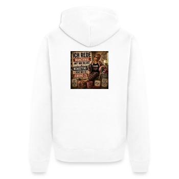 Chaosmanagerin im Dauereinsatz - Unisex Premium Bio Zip Hoodie - Weiß - Hinten - Thijin (182cm)