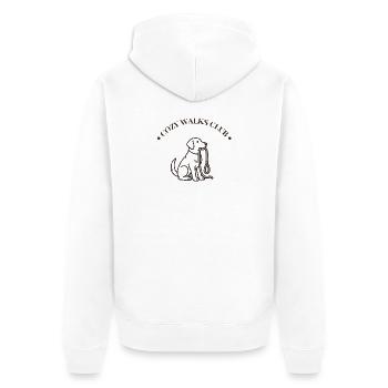 Club de promenades douilletes – Gemütliches Hunde Spaziergang de - Veste à capuche bio Premium Unisexe - blanc - Dos - Thijin (182cm)