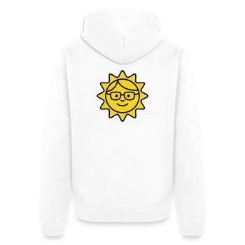 Lachende Sonne Brille Comic - Unisex Premium Bio Zip Hoodie - Weiß - Hinten - Thijin (182cm)