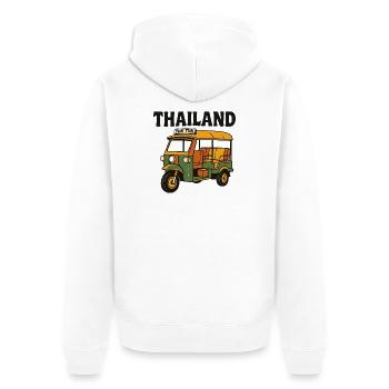 Thailand Tuk Tuk Retro Cartoon - Unisex Premium Bio Zip Hoodie - Weiß - Hinten - Thijin (182cm)