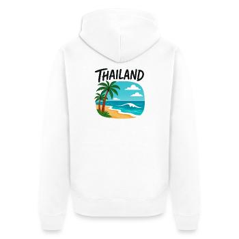 Thailand motif with sea and palm trees - Unisex Premium Organic Zip Hoodie - white - Back - Thijin (182cm)