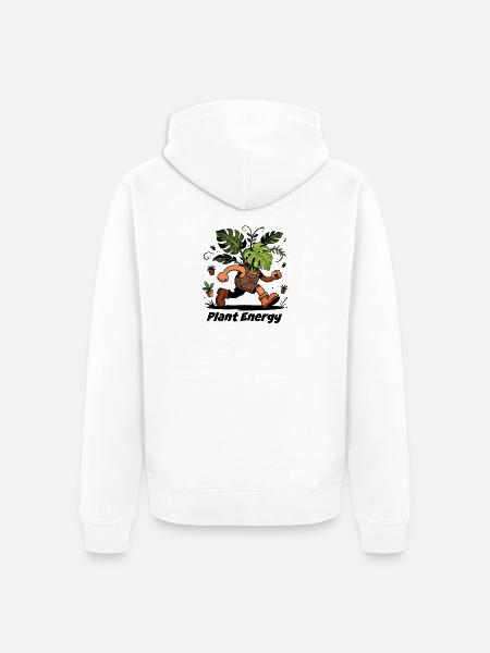 Monstera-Pflanzen im Dschungelchaos - Unisex Premium Bio Zip Hoodie - Weiß
