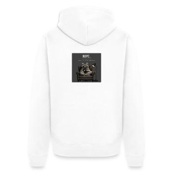 Nope Raccoon Meme - Unisex Premium Organic Zip Hoodie - white - Back - Thijin (182cm)