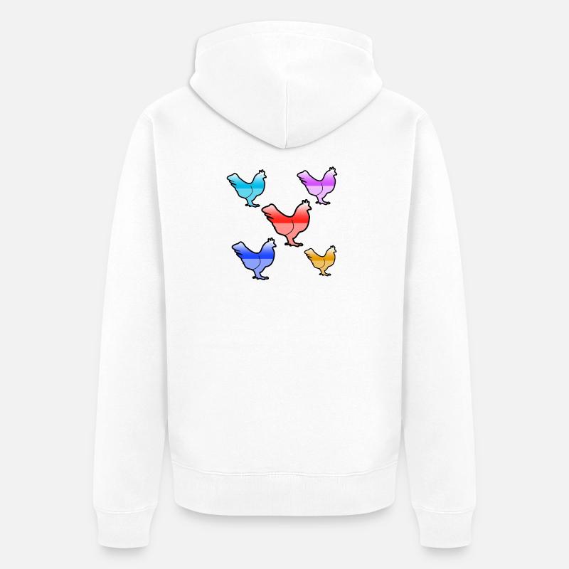 Poulets - Veste à capuche bio Premium Unisexe - blanc