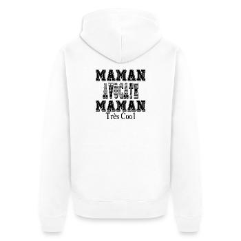 Maman Avocate Maman Très Cool - Veste à capuche bio Premium Unisexe - blanc - Dos - Thijin (182cm)