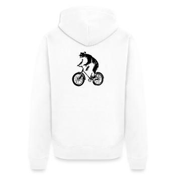 Bicycle Bear - Unisex Premium Organic Zip Hoodie - white - Back - Thijin (182cm)
