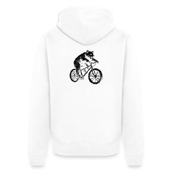 Bicycle Bear - Unisex Premium Organic Zip Hoodie - white - Back - Thijin (182cm)