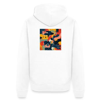 Danse abstraite colorée - Veste à capuche bio Premium Unisexe - blanc - Dos - Thijin (182cm)