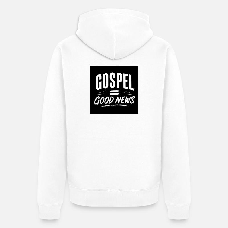 Évangile = Bonne nouvelle - Veste à capuche bio Premium Unisexe - blanc
