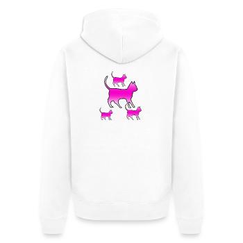 feline - Unisex Premium Organic Zip Hoodie - white - Back - Thijin (182cm)