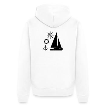 Sail - Unisex Premium Organic Zip Hoodie - white - Back - Thijin (182cm)