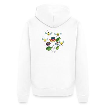 Insekten - Unisex Premium Bio Zip Hoodie - Weiß - Hinten - Thijin (182cm)