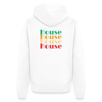 Musique house - Veste à capuche bio Premium Unisexe - blanc - Dos - Thijin (182cm)