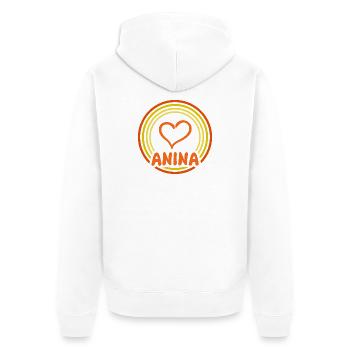 Cadeau pour Anina - Veste à capuche bio Premium Unisexe - blanc - Dos - Thijin (182cm)