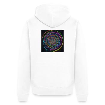 Jeu de couleurs en spirale de cercle néon - Veste à capuche bio Premium Unisexe - blanc - Dos - Thijin (182cm)