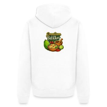 Somtam Is My Therapy – Retro Thailand Street Food - Unisex Premium Organic Zip Hoodie - white - Back - Thijin (182cm)