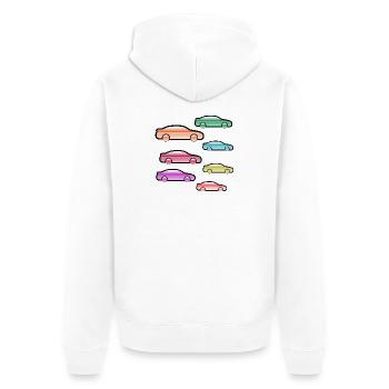 Autos - Unisex Premium Bio Zip Hoodie - Weiß - Hinten - Thijin (182cm)