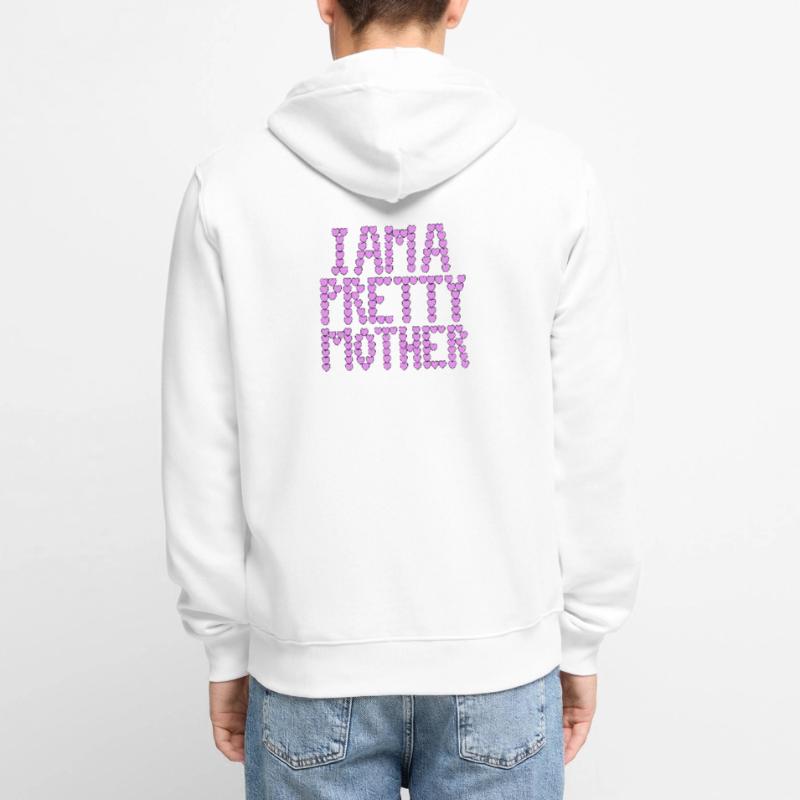 Ich bin eine hübsche Mutter, Typografie. Unisex Premium Bio Zip Hoodie