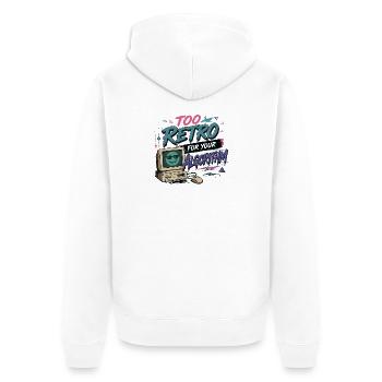 Cooles Too Retro for your Algorithm Design - Unisex Premium Bio Zip Hoodie - Weiß - Hinten - Thijin (182cm)