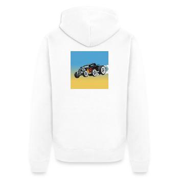 Hot Rod à Flammes Cartoon - Veste à capuche bio Premium Unisexe - blanc - Dos - Thijin (182cm)