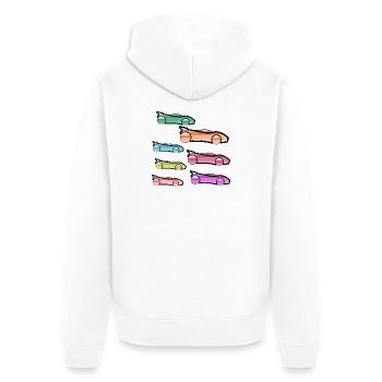 Autos - Unisex Premium Bio Zip Hoodie - Weiß - Hinten - Thijin (182cm)