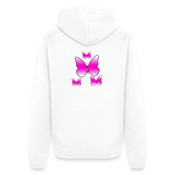 Papillons - Veste à capuche bio Premium Unisexe - blanc - Dos - Thijin (182cm)
