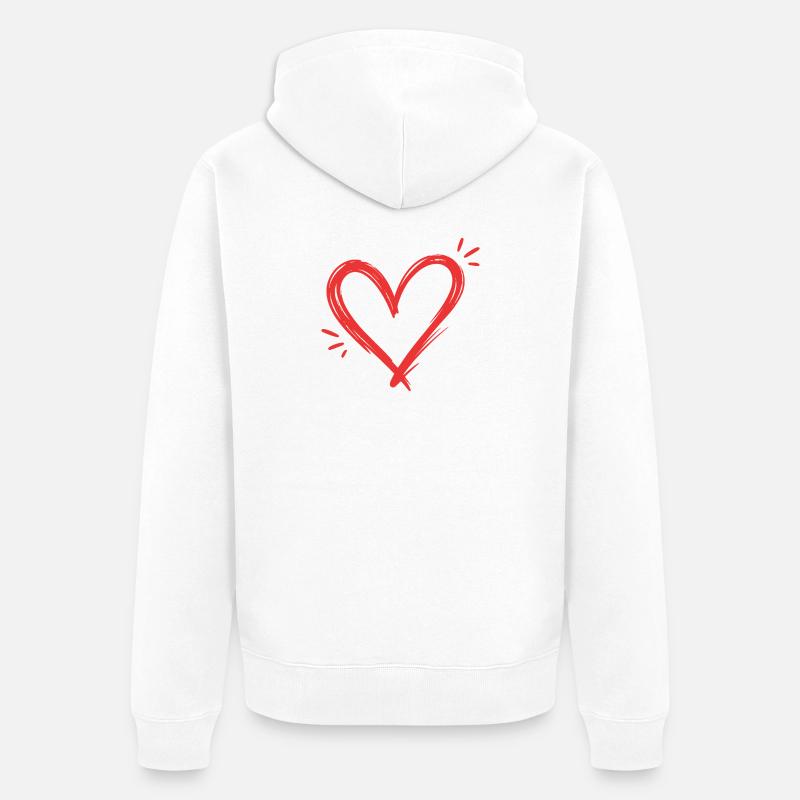 Cœur - Veste à capuche bio Premium Unisexe - blanc