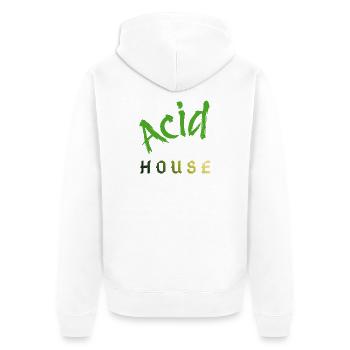 Acid House - Unisex Premium Bio Zip Hoodie - Weiß - Hinten - Thijin (182cm)