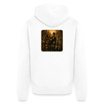 Bigfoot Lincoln Alien - Retro Fishing Friendship - Unisex Premium Organic Zip Hoodie - white - Back - Thijin (182cm)