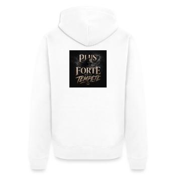 Plus Forte que la Tempête - Veste à capuche bio Premium Unisexe - blanc - Dos - Thijin (182cm)