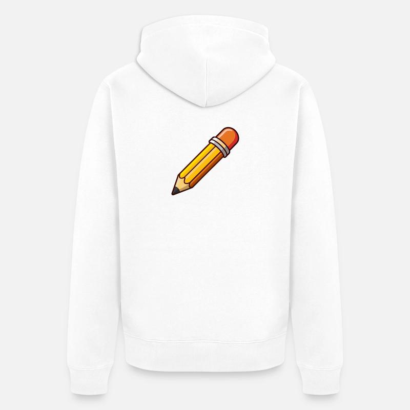 Clipart de dessin animé au crayon - Veste à capuche bio Premium Unisexe - blanc