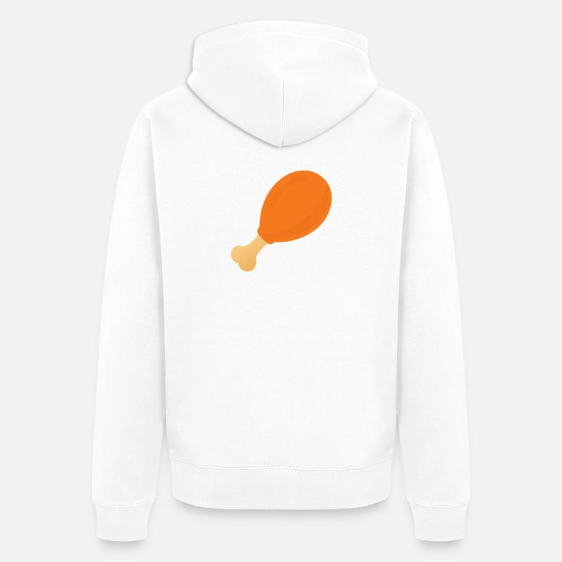Chicken Drumstick - Unisex Premium Bio Zip Hoodie - Weiß