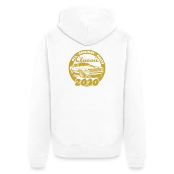 16. Geburtstag - Klassiker Musclecar 07/2010 - Unisex Premium Bio Zip Hoodie - Weiß - Hinten - Thijin (182cm)