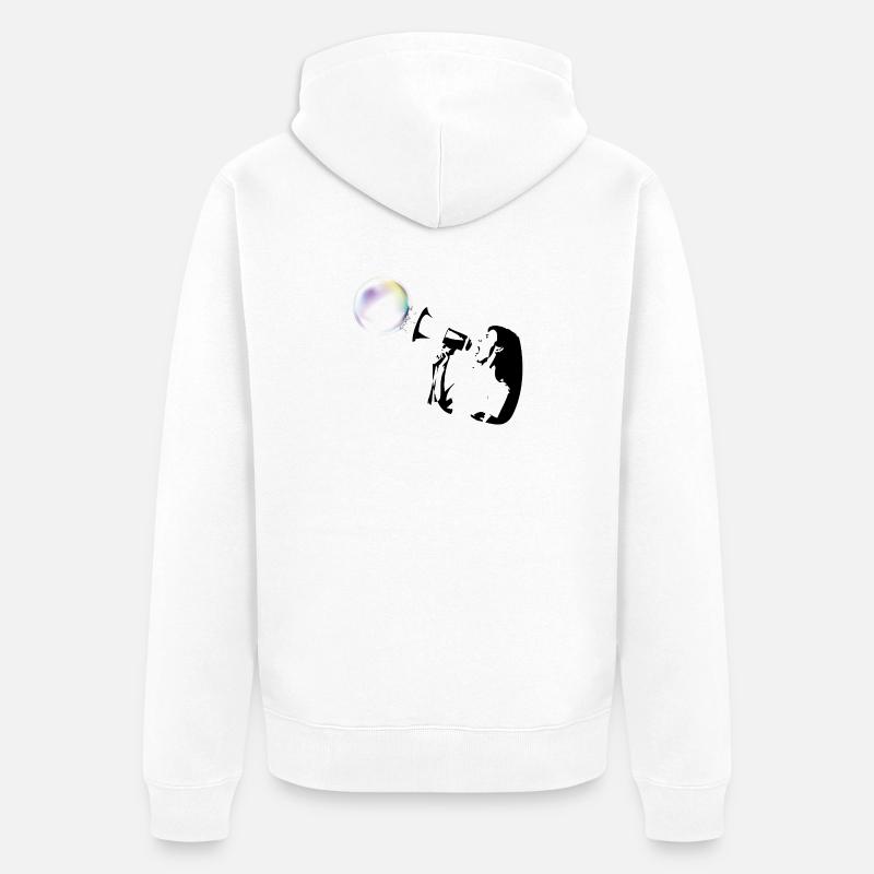 bubble shot - Unisex Premium Bio Zip Hoodie - Weiß