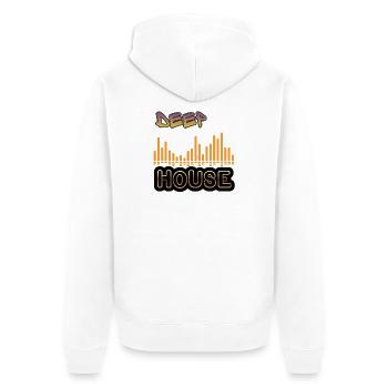 Deep House. - Unisex Premium Bio Zip Hoodie - Weiß - Hinten - Thijin (182cm)