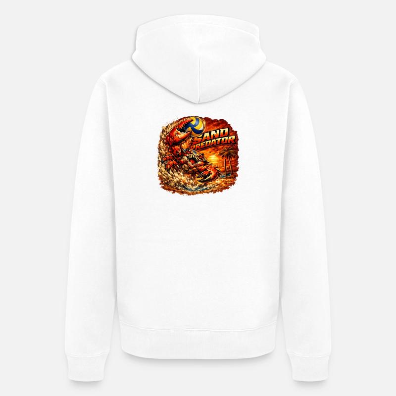 Sand Predator attack - Unisex Premium Organic Zip Hoodie - white