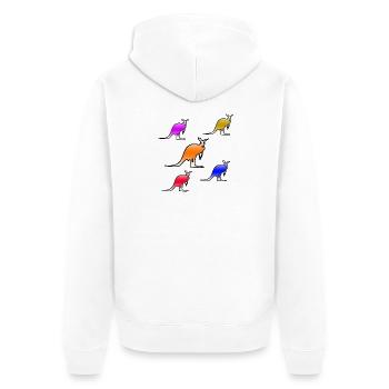 Kangaroos - Unisex Premium Organic Zip Hoodie - white - Back - Thijin (182cm)