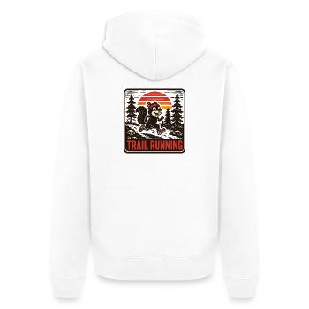trail running - Unisex Premium Organic Zip Hoodie - white - Back - Thijin (182cm)
