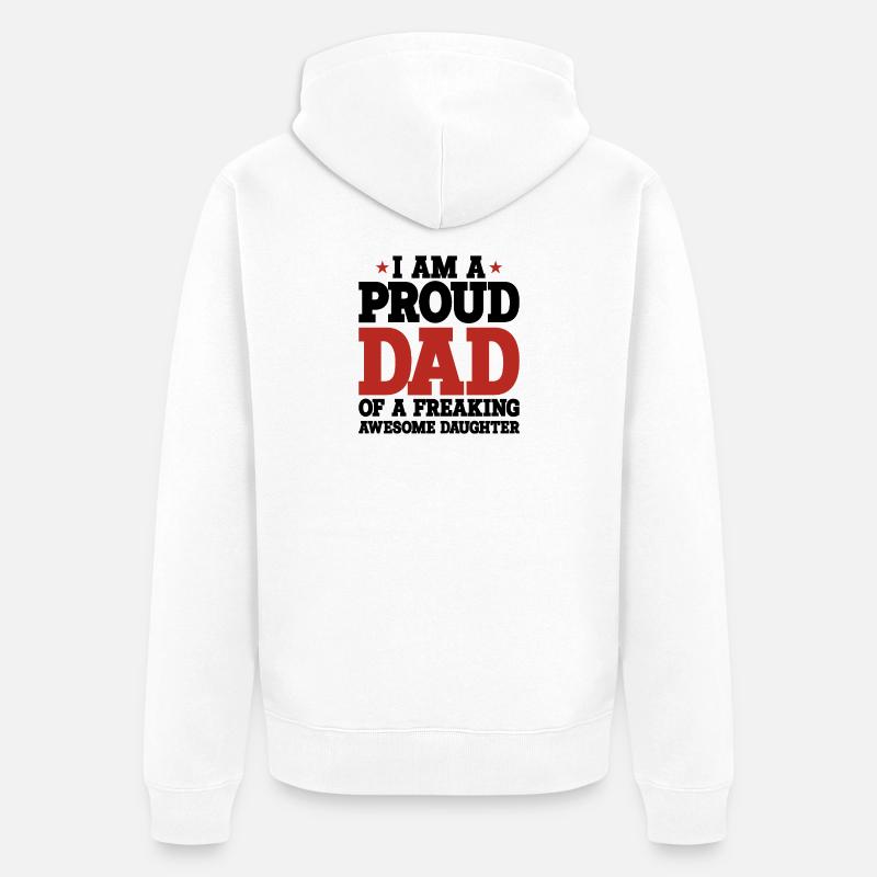 Père et fille - Veste à capuche bio Premium Unisexe - blanc