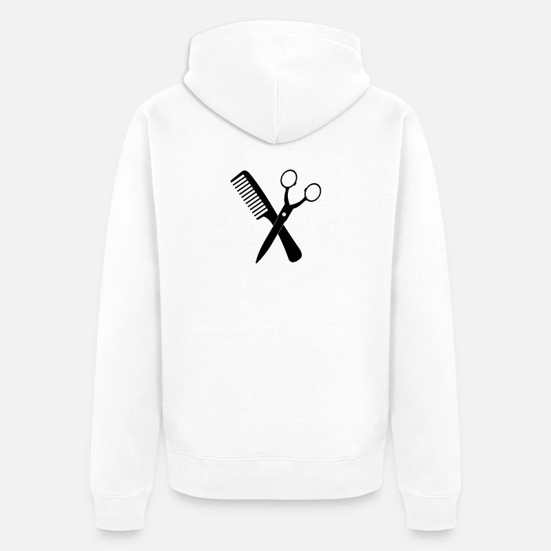 Ciseaux croisés - Veste à capuche bio Premium Unisexe - blanc