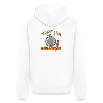 J'peux pas j'ai pétanque - Veste à capuche bio Premium Unisexe - blanc - Dos - Thijin (182cm)
