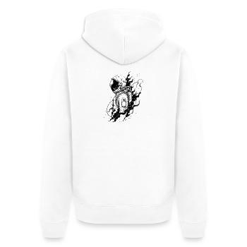 Astronaute entre la poussière d’étoiles et l’éternité - Veste à capuche bio Premium Unisexe - blanc - Dos - Thijin (182cm)