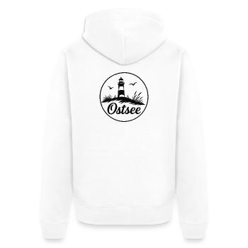 Baltic Sea Lighthouse Beach Coasts Love - Unisex Premium Organic Zip Hoodie - white - Back - Thijin (182cm)