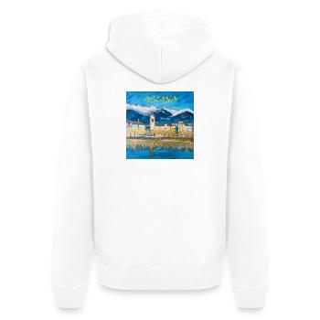 Ascona Colour Play Coastal City - Unisex Premium Organic Zip Hoodie - white - Back - Thijin (182cm)