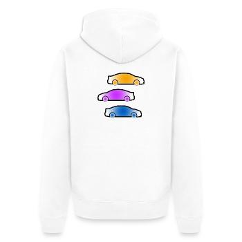 Autos - Unisex Premium Bio Zip Hoodie - Weiß - Hinten - Thijin (182cm)