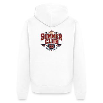 Retro Vintage Summer 66 Club - Unisex Premium Organic Zip Hoodie - white - Back - Thijin (182cm)