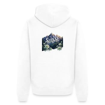 Suisse Suisse Suisse  Cadeau Nature - Veste à capuche bio Premium Unisexe - blanc - Dos - Thijin (182cm)