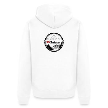 Suisse Suisse Suisse Souvenir - Veste à capuche bio Premium Unisexe - blanc - Dos - Thijin (182cm)