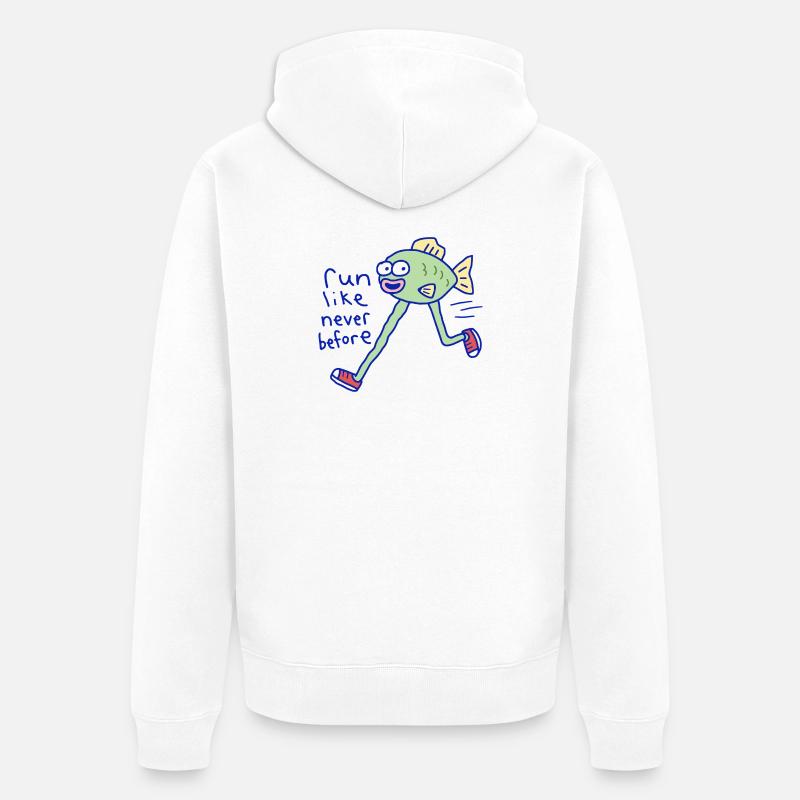 Courez comme jamais auparavant - Veste à capuche bio Premium Unisexe - blanc